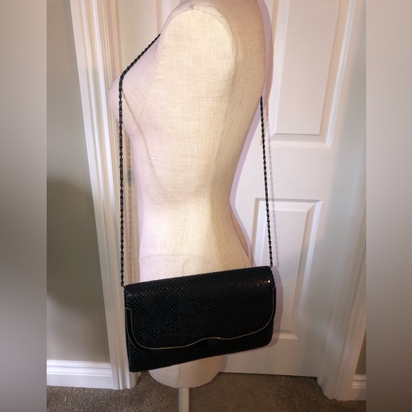 Vintage Black Metal Mesh Shoulder Bag and Chain Strap - Picture 2 of 4